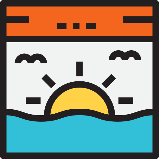 Icon of creative website with beach imagery